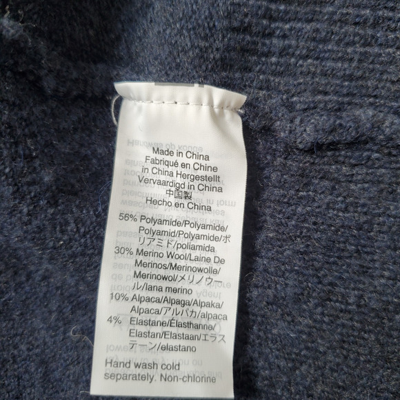 Madewell Cardigan Large Coziest Yarn Colorblock Gray Navy Long Open Office - Picture 6 of 8